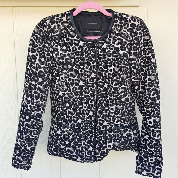 2 SCOTCH MAISON / SCOTCH & SODA LEOPARD ANIMAL PRINT SHORT JACKET - Picture 2 of 5